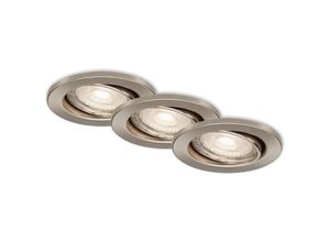 4002707370291 - - led Einbauleuchte leuchten sten 5 w 460 lm IP23 matt-nickel Metall inkl 3x GU10 ø 86 cm