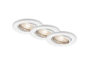 4002707370314 - - led Einbauleuchte leuchten sten 5 w 460 lm IP23 weiß Metall inkl 3x GU10 3er Set ø 86 cm