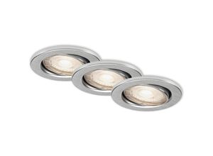 4002707370352 - Brilo - led Einbauleuchte ner leuchten sten 5 w 460 lm IP23 aluminiumfarbig Metall inkl 3x GU10 3er Set ø 86 cm 4002707370352 - Brilo - led Einbauleuchte ner leuchten sten 5 w 460 lm IP23 aluminiumfarbig Metall inkl 3x GU10 3er Set ø 86 cm