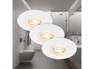 4002707378075 - - led Einbauleuchte leuchten kulana 5 w 460 lm IP44 weiß Kunststoff 3er Set ø 9 cm