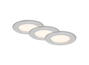 4002707384441 - LED Einbauleuchte BRILONER LEUCHTEN THIN 6 W 450 lm IP44 chrom-matt Kunststoff Ø 115 cm