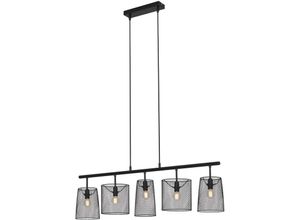 4002707389545 - - Pendelleuchte Hängelampe leuchten retro 40 w IP20 schwarz Metall exkl 5x E14 96 x 120 cm