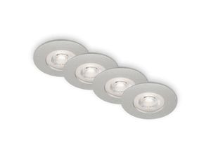 4002707421528 - Leuchten kulana led 4er Set Einbauleuchten 4x led Dimmbar 49 w 480 lm Kunststoff Chrom-Matt - Briloner