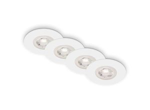 4002707421542 - BRILONER KULANA LED Einbaustrahler Bad 4er Set IP44 Spritzwasserschutz in Stufen Dimmbar Warmweißes Licht weiß 9 x 25 cm