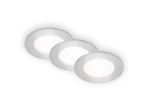 4002707422389 - Leuchten flat in led 3er Set Einbauleuchten 3x led Fernbedienung 3 w 350 lm Kunststoff Chrom-Matt - Briloner