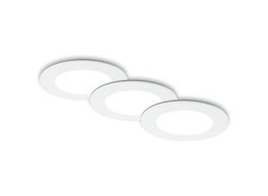 4002707422884 - Leuchten fungo led 3er Set Einbauleuchten 3x led Fernbedienung Dimmbar 48 w 450 lm Kunststoff Weiß - Briloner