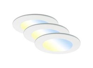 4002707422938 - Leuchten fungo color led 3er Set Einbauleuchten 3x led Fernbedienung Dimmbar 48 w 450 lm Kunststoff Weiß - Briloner