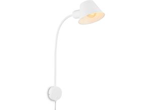 4002707423324 - - Leuchten – Bettleuchte flexibel Bettlampe verstellbar Kippschalter 1x E27 Fassung max 10 Watt inkl Kabel Weiß 55 cm