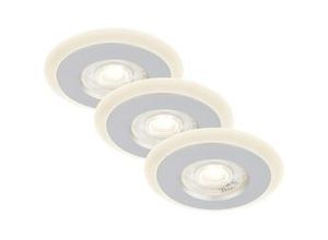 4002707424154 - Leuchten SKILL LED 3er Set Einbauleuchten 3x LED Fernbedienung 49 W 460 lm Kunststoff Chrom-Matt