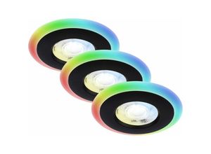 4002707424161 - Leuchten skill color led 3er Set Einbauleuchten 3x led Fernbedienung Dimmbar 5 w 460 lm Kunststoff Schwarz - Briloner