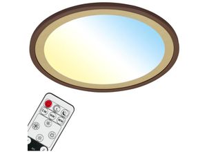 4002707428428 - Ner Leuchten slim deco led led Panel 1x led Fernbedienung Dimmbar 22 w 3000 lm Kunststoff Braun-Gold - Brilo