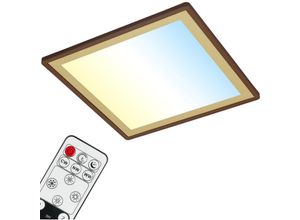 4002707428442 - Ner Leuchten slim deco led led Panel 1x led Fernbedienung Dimmbar 22 w 3000 lm Kunststoff Braun-Gold - Brilo