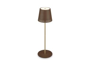 4002707433958 - Kiki usb-c dimmbare Akku-Tischleuchte Außenleuchte Gartenleuchte Metall braun-gold led 3000 Kelvin 280 lm IP44 Spritzwasserschutz 26 w - Briloner