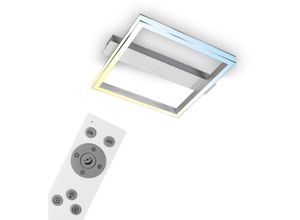 4002707445975 - BRILONER FRAME BOLD LED Deckenleuchte Fernbedienung Dimmbar CCT Farbtemperatursteuerung Speicherfunktion silberfarbig 42 x 36 x 7 cm