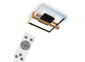 4002707446163 - Leuchten frame nested led Deckenleuchte 1x led cct Fernbedienung Memory Funktion Dimmbar 34 w 4000 lm Metall-Kunststoff-Holz Schwarz - Briloner