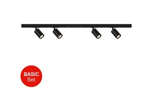 4002707460961 - Rail Schienensystem Starterset 4x GU10 Spots Schwenkbar Drehbar Schwarz 15 m