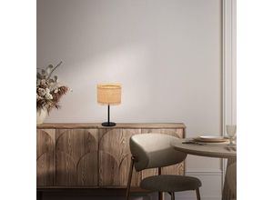 4002707463160 - Tischleuchte Borra naturfarben Stroh Höhe 42 cm