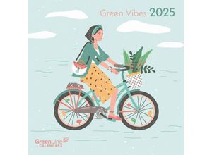 4002725981738 - GreenLine - Green Vibes 2025 Broschürenkalender 30x30cm Wandkalender mit hochwertigem Papier Platz für Notizen internationale Feiertage und dekora