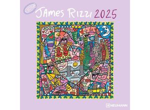 4002725994073 - N NEUMANNVERLAGE - James Rizzi 2025 Broschürenkalender 30x30cm Wandkalender mit Abbildungen von James Rizzi Mondphasen viel Platz für Notizen und