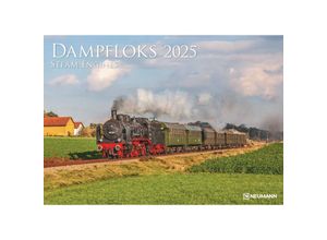 4002725994233 - N NEUMANNVERLAGE - Dampfloks 2025 Wandkalender 45x48cm Kalender mit zwölf faszinierenden Bildern von Dampfloks Notizmöglichkeiten Mondphasen Spir