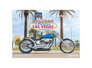 4002725994240 - N NEUMANNVERLAGE - Harleys 2025 Wandkalender 45x48cm Kalender mit zwölf Abbildungen amerikanischer Harleys Motorräder Mondphasen Spiralbindung un