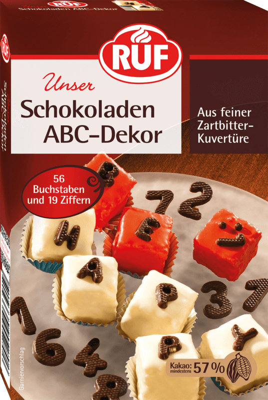 4002809004384 - Ruf Schokoladen ABC-Dekor 50g