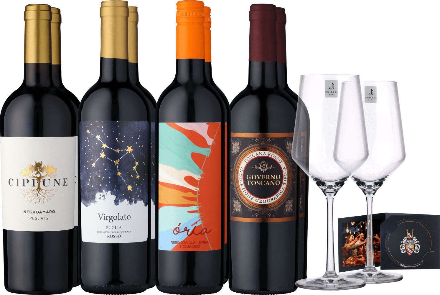 4002859986098 - 8er-Probierpaket »La Dolce Vita« inkl 2er-Set Zwiesel Glas »PURE« & Drop Stop