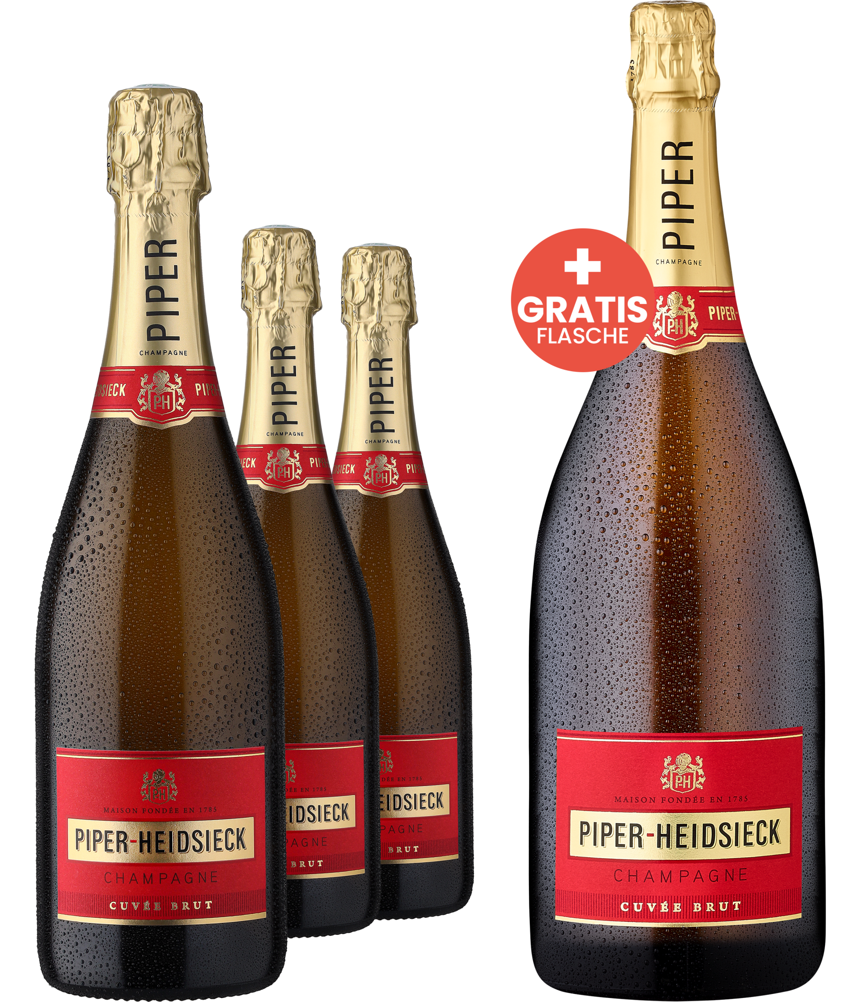 4002859989303 - Piper-Heidsieck Champagner Brut im 3er-Vorratspaket + 15l Magnumflasche GRATIS