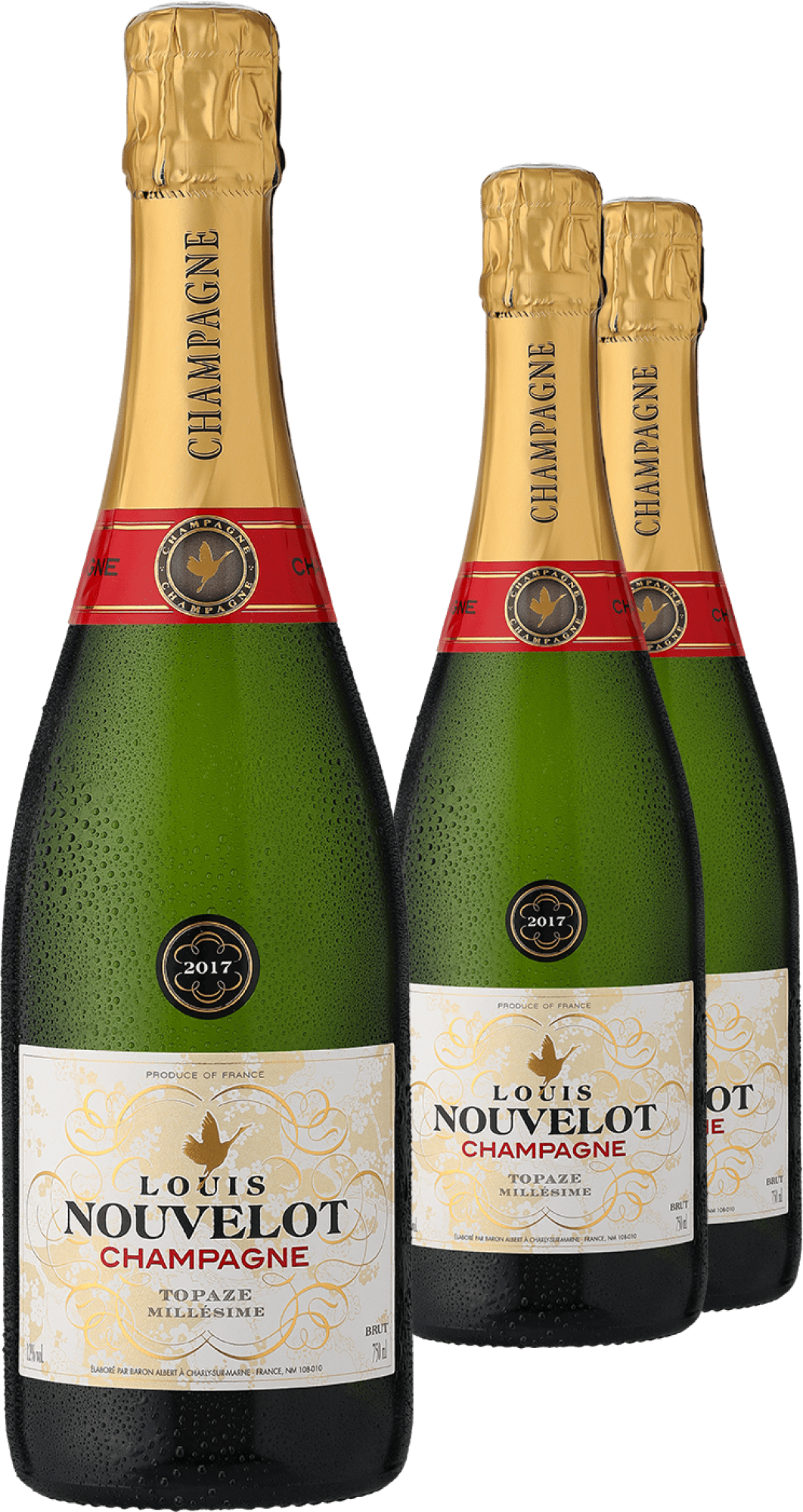 4002859989600 - 2+1-PAKET Louis Nouvelot Champagner Brut Vintage »Topaze« 2017