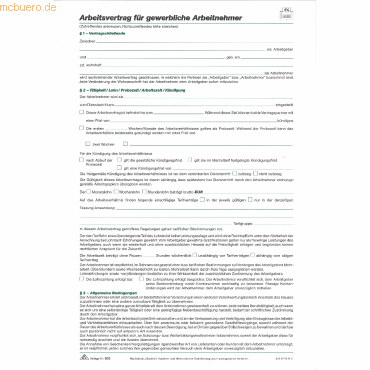 4002871050203 - 50 x Arbeitsvertrag für gewerbliche Arbeitnehmer A4