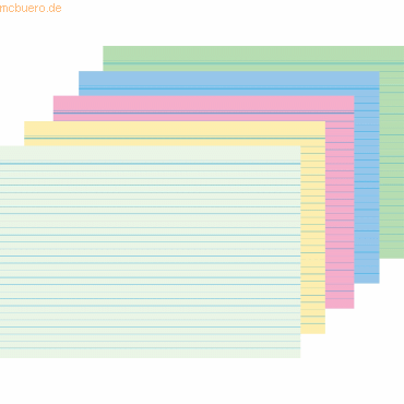 4002871150699 - Karteikarten 115069 farbig sortiert A6 liniert 190g  4002871150699 100 Stück