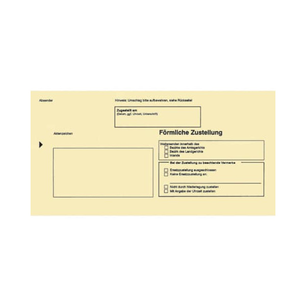 4002871204514 - Postzustellungsumschläge 2045 Din Lang ohne Fenster gelb für förmliche Zustellung 4002871204514 100 Stück