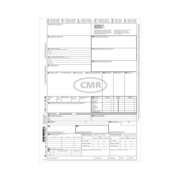 4002871210003 - Internationaler CMR-Frachtbrief 2100 A4 selbstdurchschreibend 1x 4 Blatt