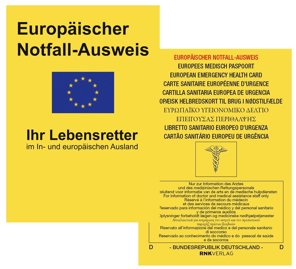 4002871252102 - RNK Europäischer Notfallausweis 105 x 75 mm im Display