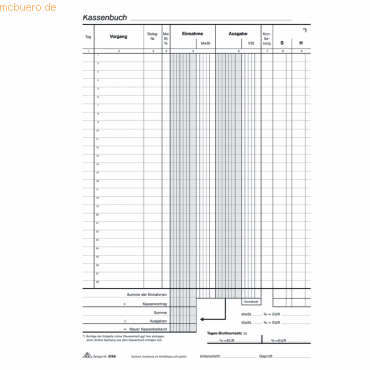 4002871315500 - Kassenbuch 3155 A4 selbstdurchschreibend 2 x 40 Blatt