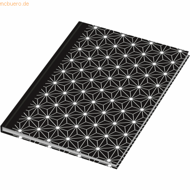 4002871467476 - Notizbuch black&white stars - A5 Pünktchenlineatur 96 Blatt 4002871467476 RNK