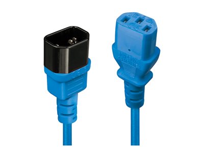 4002888304719 - Strom Verlängerungskabel [1x Kaltgeräte-Stecker C14 - 1x Kaltgeräte-Buchse C13] 100 m Blau - Lindy