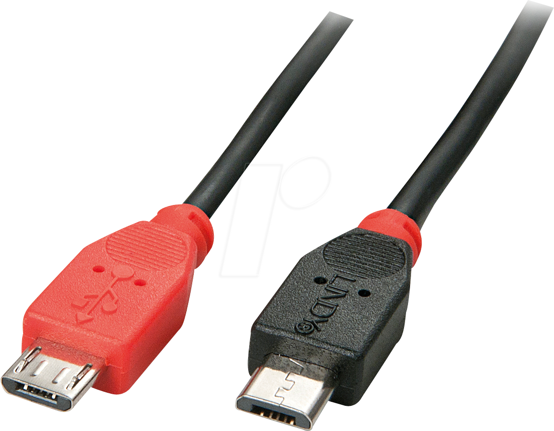 4002888317597 - USB-Kabel usb 20 USB-Micro-B Stecker USB-Micro-B Stecker 100 m Schwarz mit OTG-Funktion 317 - Lindy