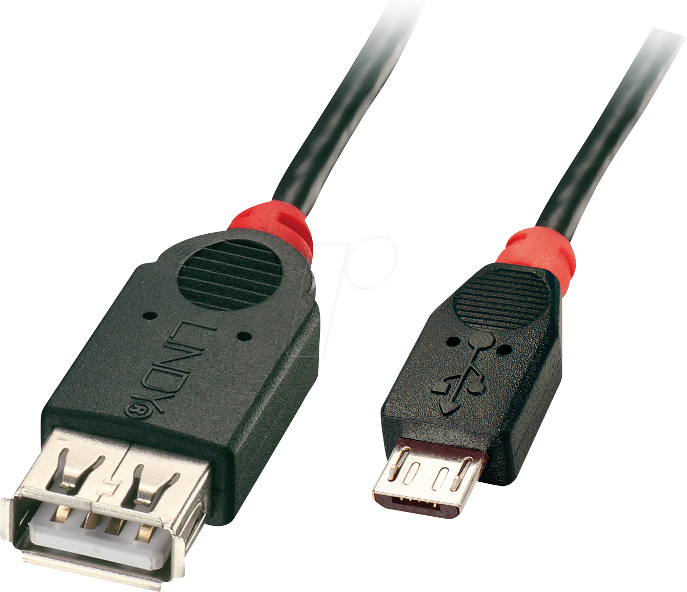 4002888319355 - USB-Kabel usb 20 USB-Micro-B Stecker usb-a Buchse 050 m Schwarz mit OTG-Funktion 31935 - Lindy