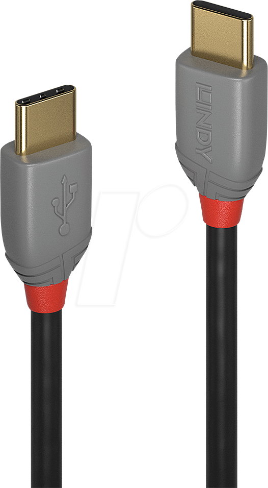 4002888368711 - USB-Kabel usb 20 usb-c® Stecker usb-c® Stecker 100 m Schwarz Grau 36871 - Lindy