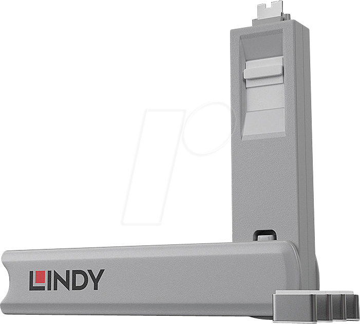 4002888404273 - LINDY USB-C® Port Schloss Kabel- Adapterset 4er Set Weiß inkl 1 Schlüssel 40427