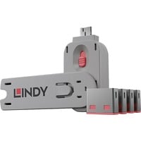 4002888404501 - LINDY USB Port Schloss USB-Lock + Key 4er Set Rosa inkl 1 Schlüssel 40450