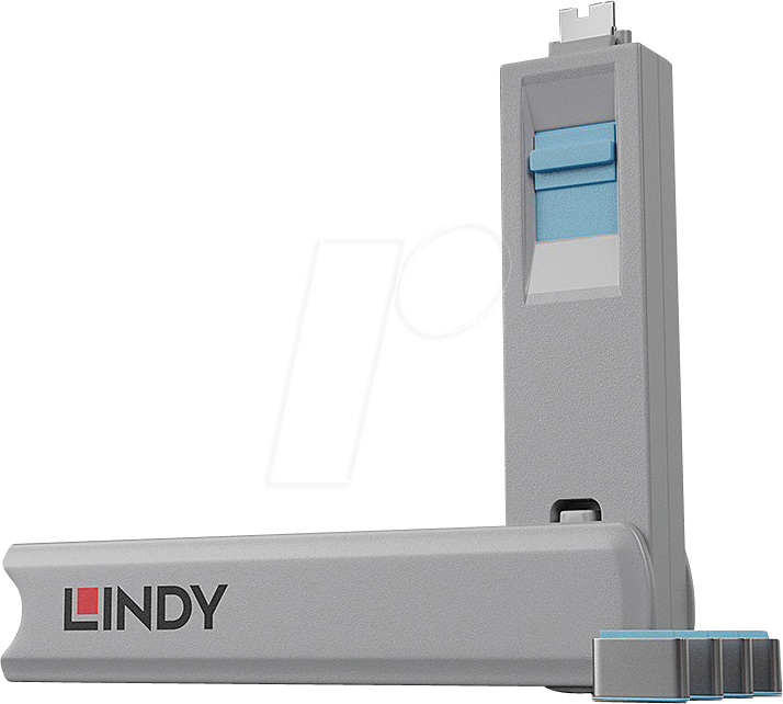 4002888404655 - LINDY USB-C® Port Schloss 40465 4er Set Blau inkl 1 Schlüssel 40465