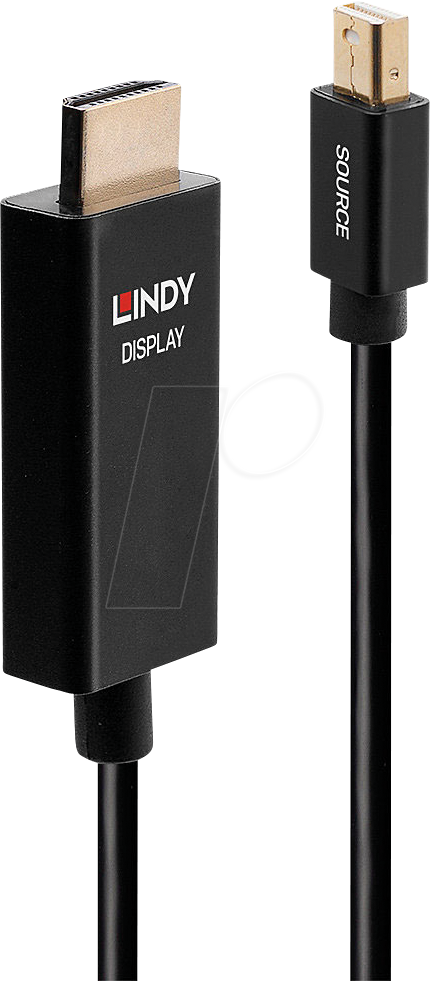 4002888409216 - LINDY Anschlusskabel Mini DisplayPort Stecker HDMI-A Stecker 100 m Schwarz 40921 DisplayPort-Kabel