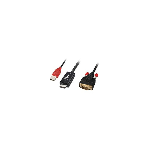 4002888414562 - LINDY HDMI   VGA Adapterkabel HDMI-A Stecker VGA 15pol Stecker 200 m Schwarz 41456 HDMI-Kabel