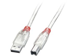 4002888417501 - USB-Kabel usb 20 usb-a Stecker usb-b Stecker 020 m Transparent 41750 - Lindy