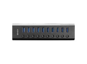 4002888433709 - LINDY 43370 - USB 30 10-Port Hub 10x A Schalter