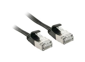 4002888474849 - LINDY 47484 RJ45 Netzwerkkabel Patchkabel CAT 6a U FTP 500 m Schwarz mit Rastnasenschutz flach F