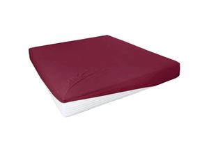 4002895018340 - Elasthan-Feinjersey-Spannlaken Royal Größe 180-200x200-220 cm bordeaux