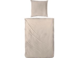 4002895140300 - Bettwäsche PRIMERA Faúxuni Gr B L 200 cm x 200 cm (1 St) B L 80 cm x 80 cm & 80 cm x 80 cm (1 St) Satin grau (taupe) Satin-Bettwäsche mit grafischen kleinen Mustern